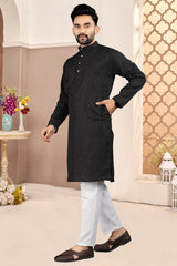 Ethnic Black Kurta Pajama Men