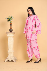 Pink Floral Cord Set
