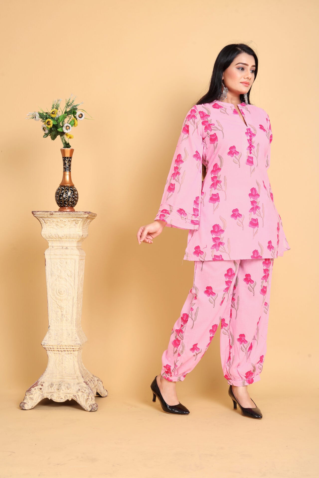 Pink Floral Cord Set