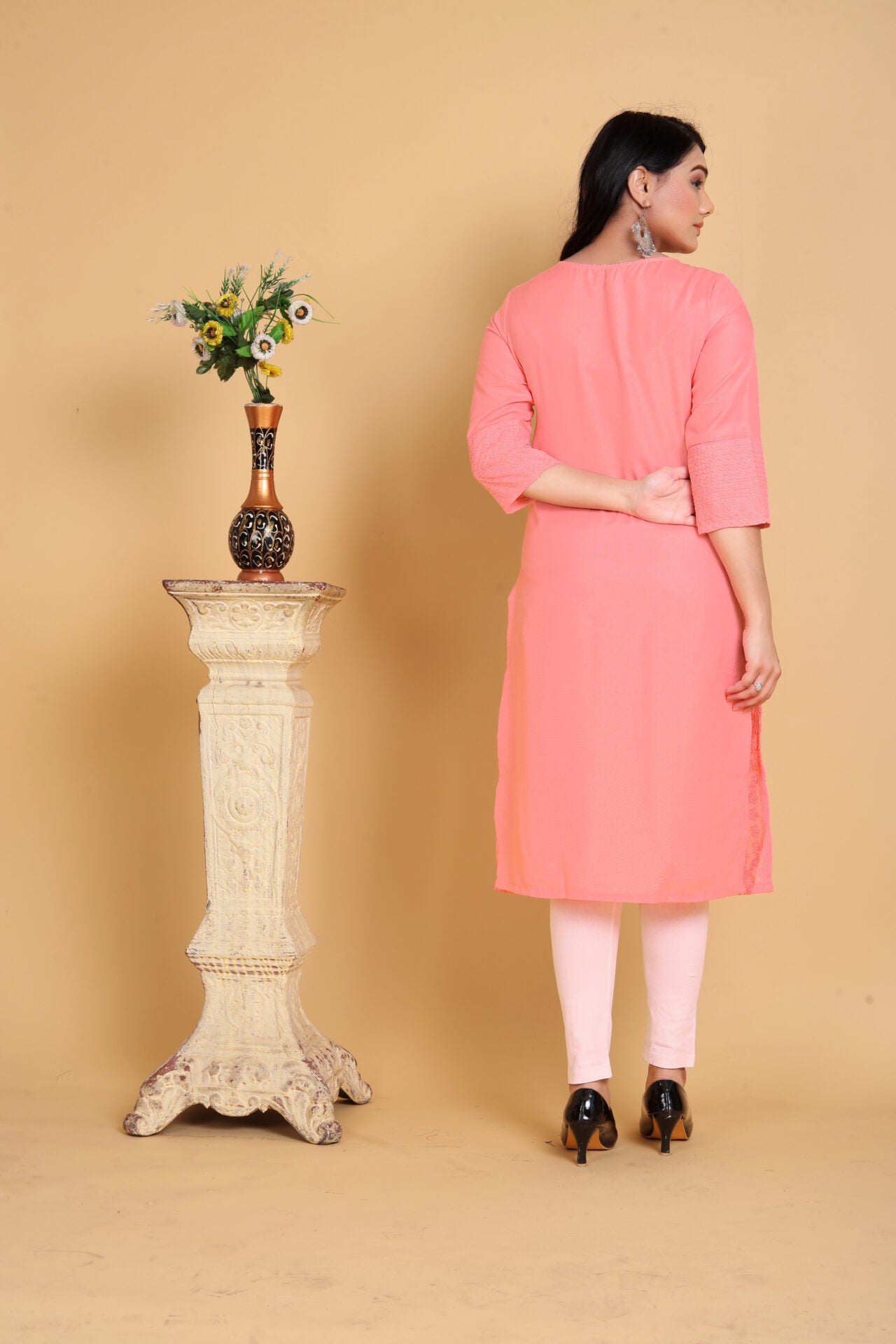 Embroidered Rayon A-line Kurta