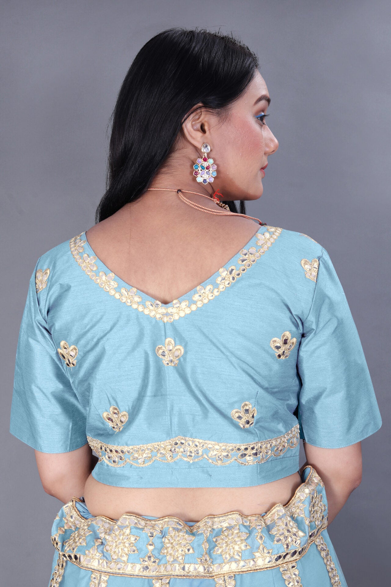 Blue Embroidered Lehenga Choli