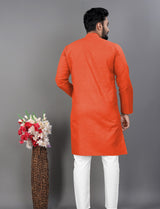Orange Cotton Kurta Pajama