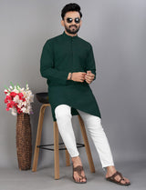 Teal Green Cotton Kurta Pajama