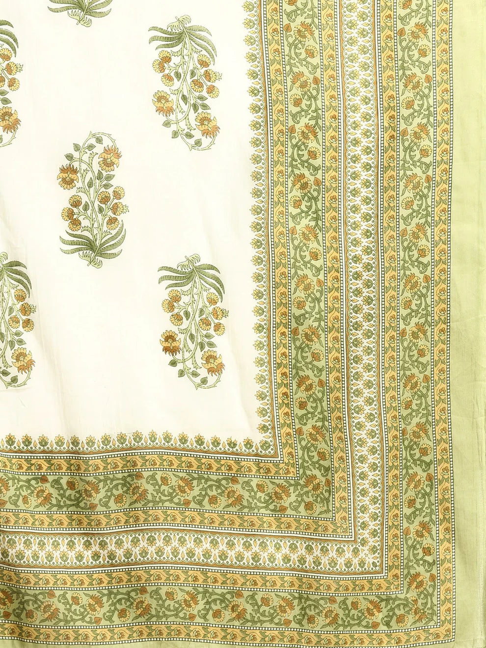 Green Floral Printed Anarkali Set