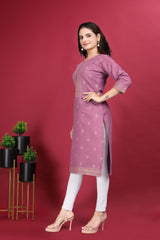 Lavender Rayon Kurti Women