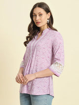 Lilac Short Cotton Top Women