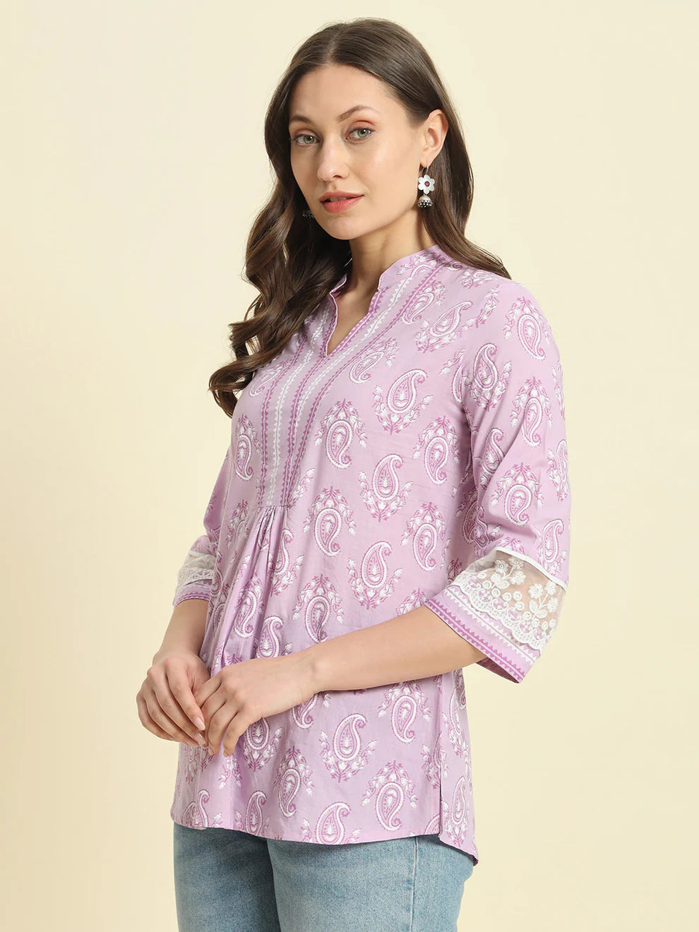 Lilac Short Cotton Top Women