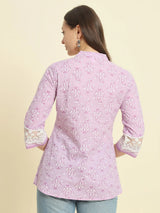 Lilac Short Cotton Top Women