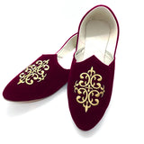 Maroon velvet jutti for men