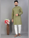 Cotton Light Green Kurta Pajama