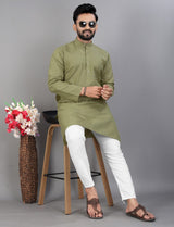 Cotton Light Green Kurta Pajama