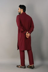 Maroon High-Quality Cotton Punjabi Kurta Pajama