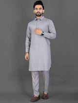 Grey Punjabi Kurta Pajama