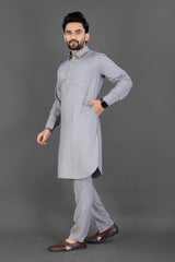 Grey Punjabi Kurta Pajama