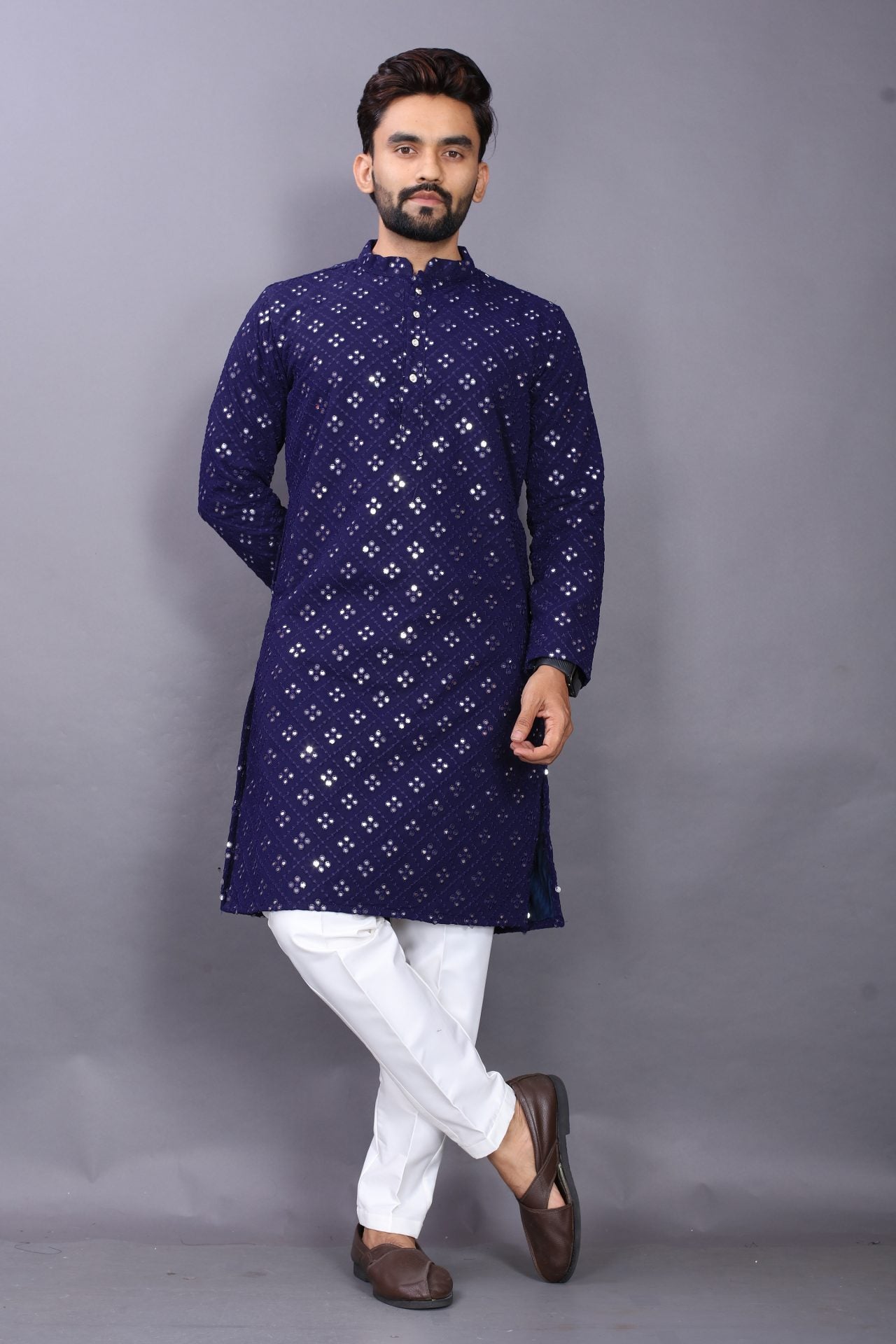 Blue Mirror Kurta Pajama