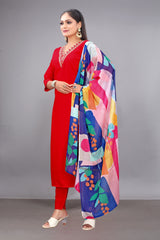 Rayon Red Suit Women
