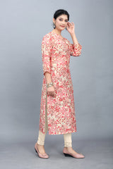 Floral Print Crepe Straight Kurta