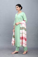 Printed Straight Kurta Set Women