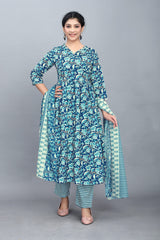 Floral Anarkali Kurta Set Women
