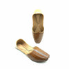 Cutwork brown Punjabi jutti for men