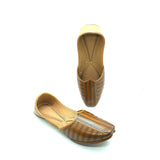 Dot pattern brown Punjabi jutti for men