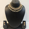 Maroon Stone White Pearl Necklace