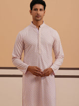 Purple Rayon Embroidered Kurta Pyjama