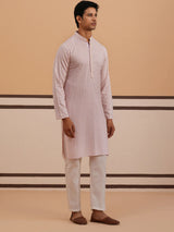 Purple Rayon Embroidered Kurta Pyjama