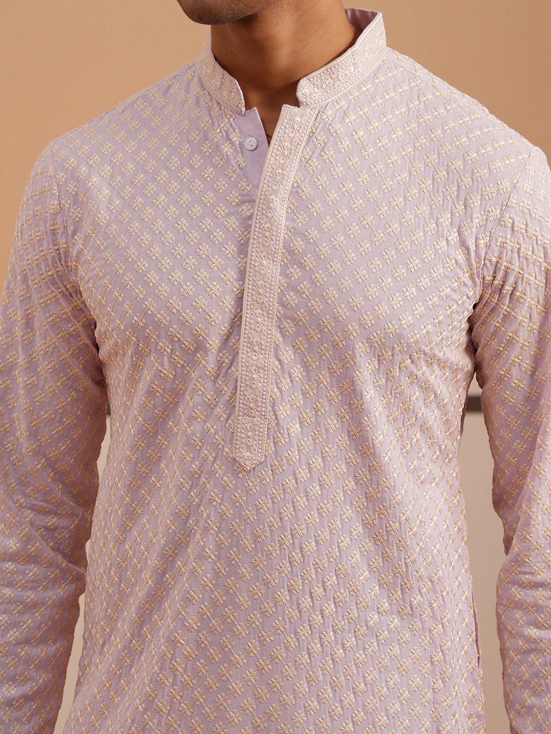 Purple Rayon Embroidered Kurta Pyjama