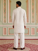 Premium Embroidery White Pathani Kurta Set