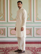 Premium Embroidery White Pathani Kurta Set