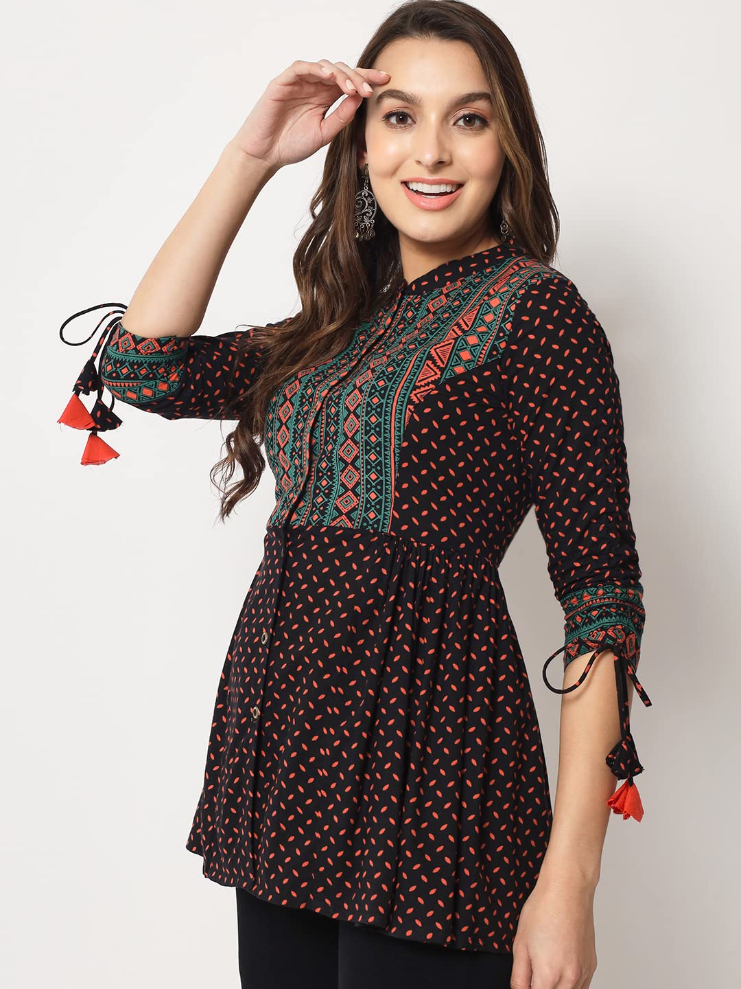 Black Flared Short Top 1