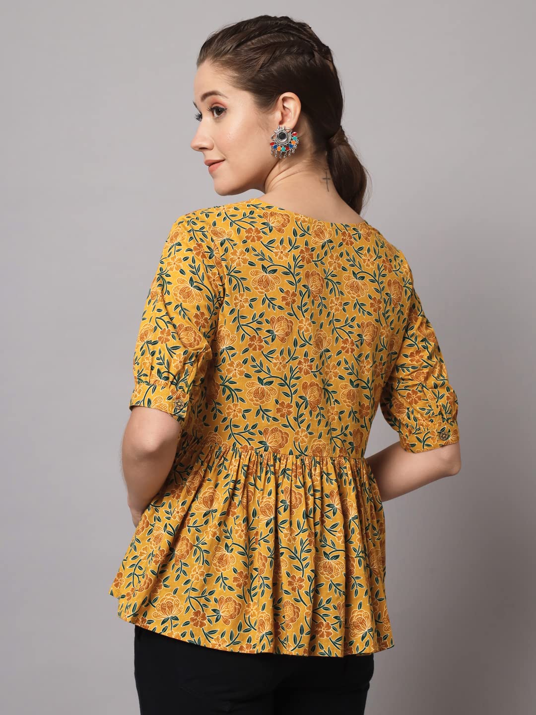 Yellow Flared Short Top 4