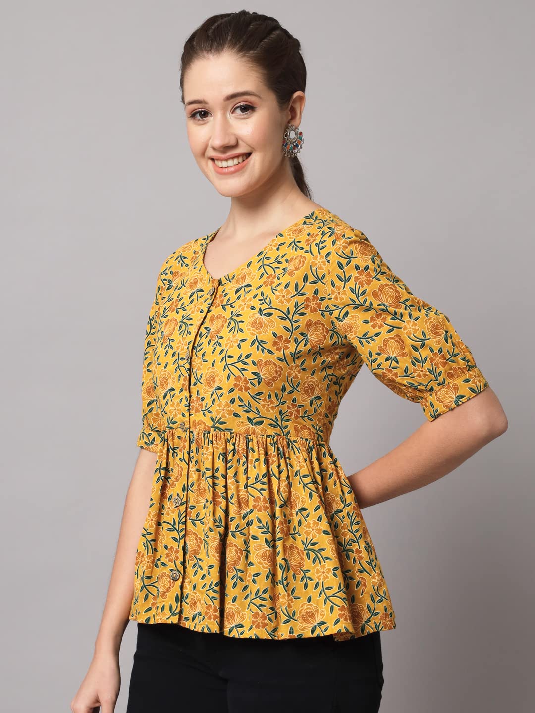 Yellow Flared Short Top 3