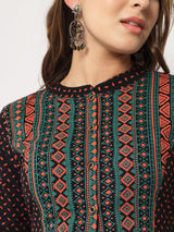 Black Flared Short Top