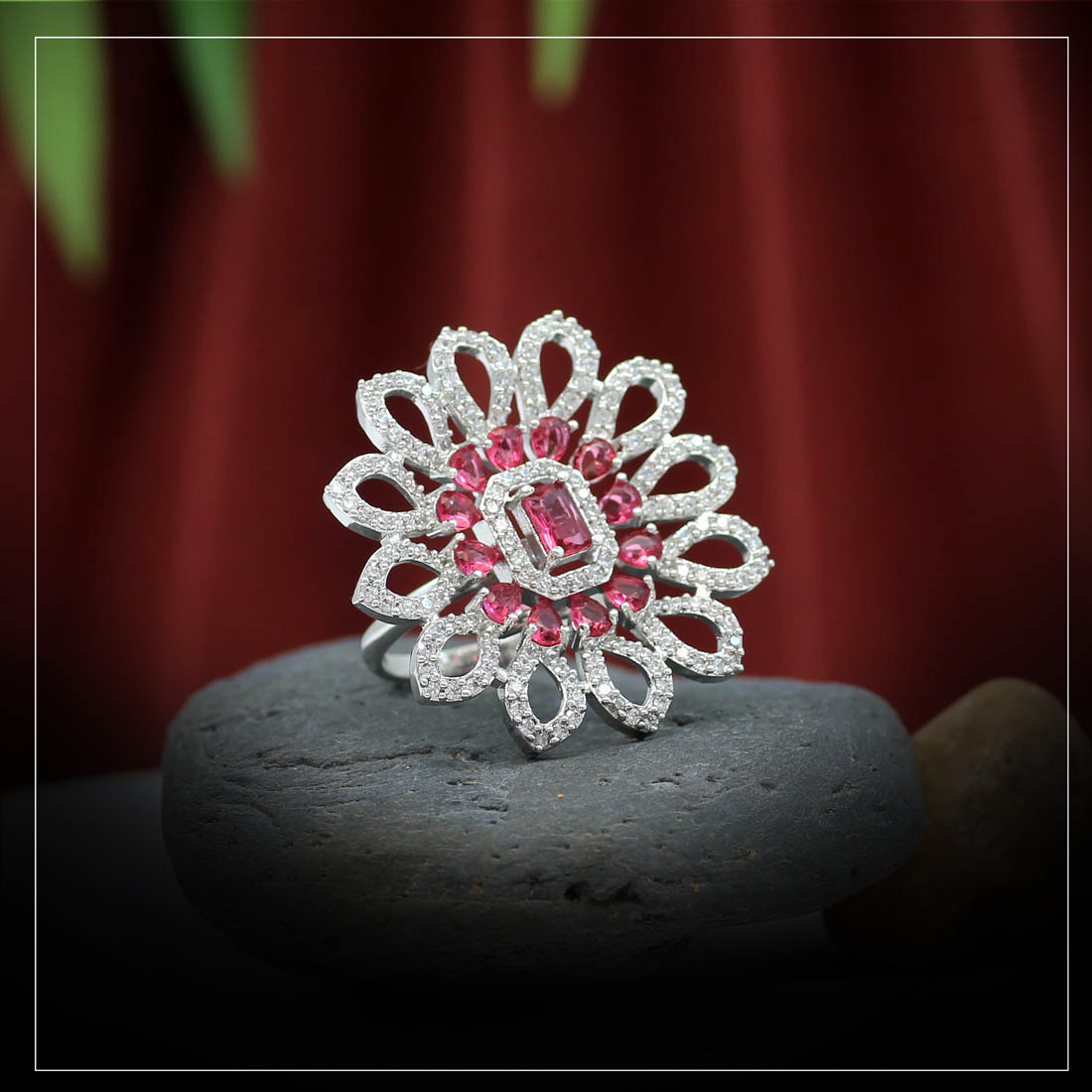 Synthetic Green Gemstone Ring