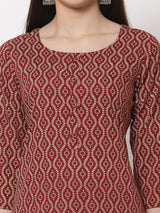 Cotton Printed Kurti Set Women