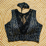 Black Bandhani Print Blouse