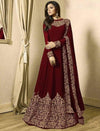 Embroidered Maroon Anarkali Gown