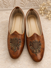 Crest Royal Leather Juttis - Tan