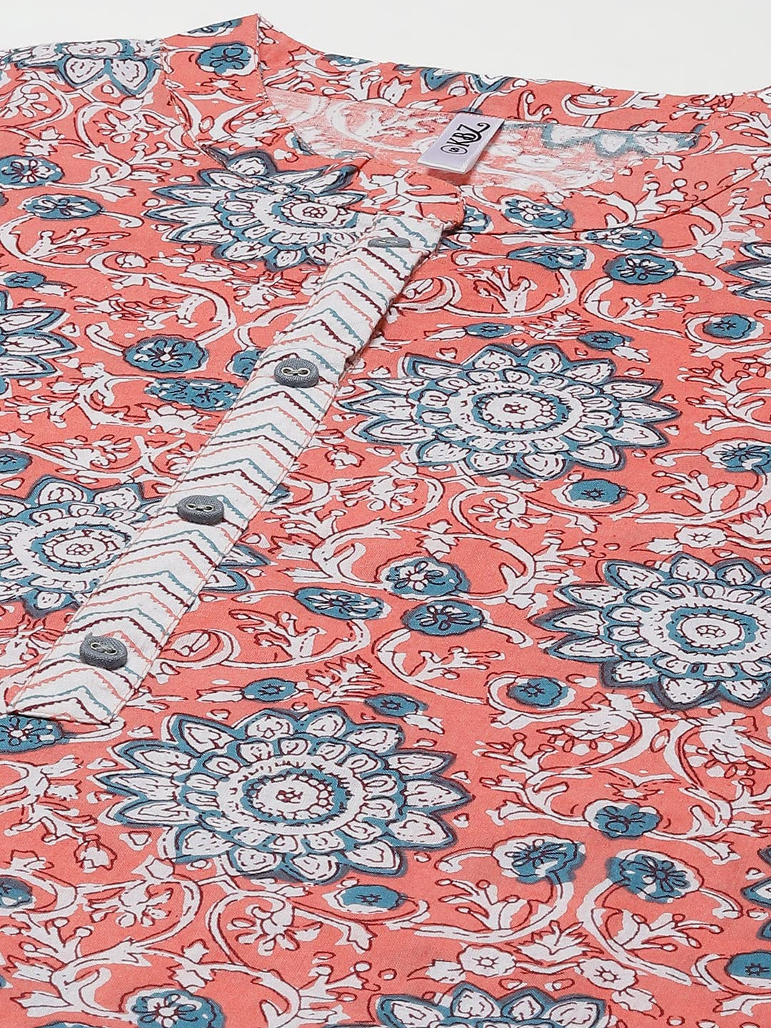 Peach Printed Kurta With Palazzo 2