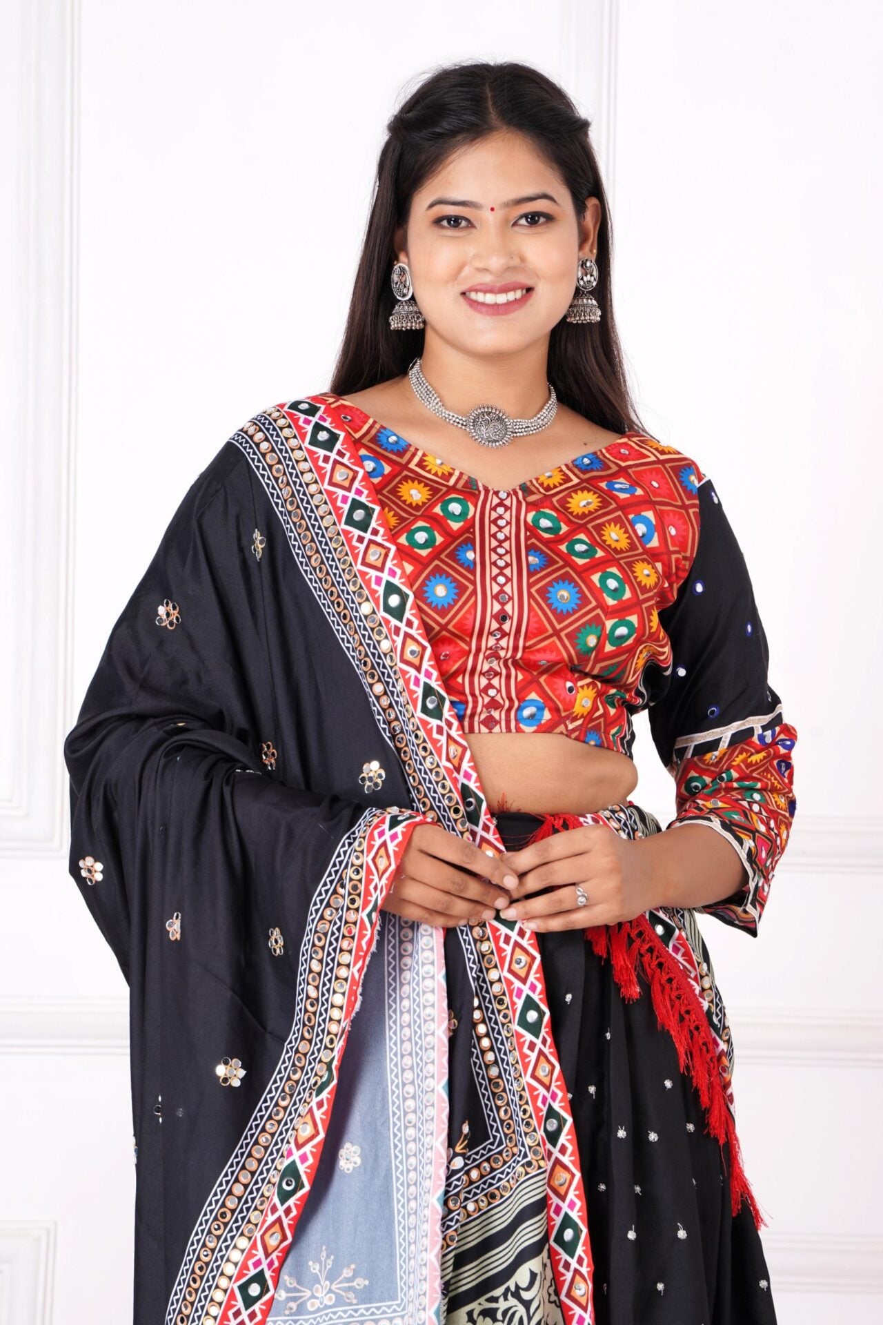 Red Heavy Sequins Work Sharara Suit4
