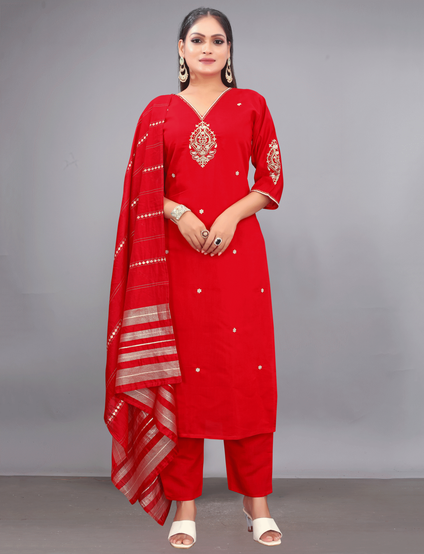 Viscose Rayon Red Suit