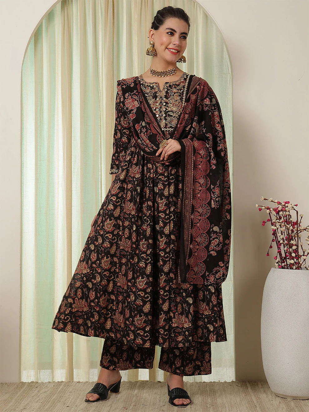 Cotton Printed Anarkali Kurta Set