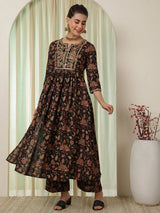 Cotton Printed Anarkali Kurta Set