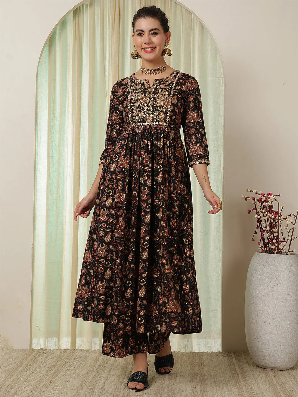 Cotton Printed Anarkali Kurta Set