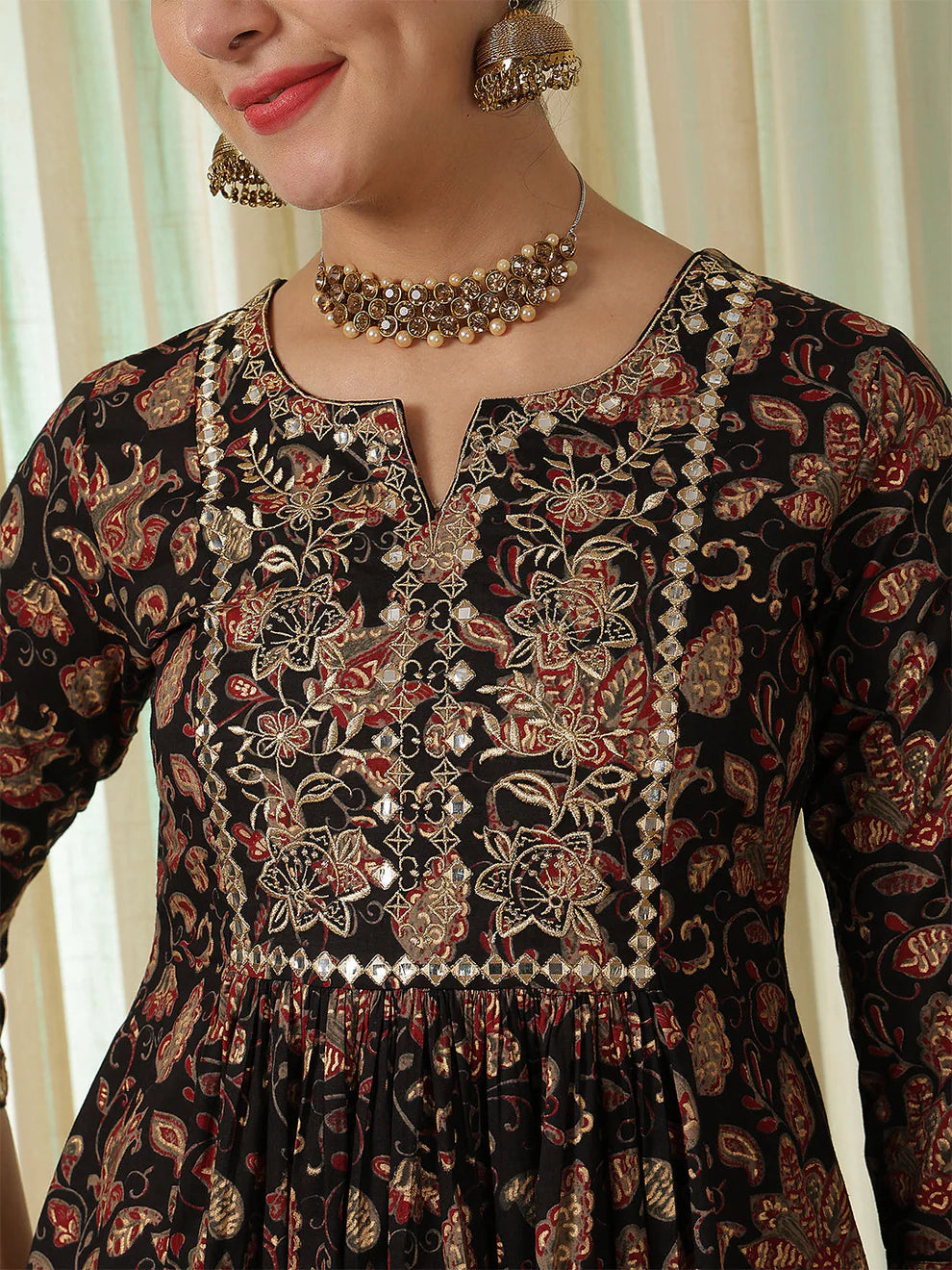 Cotton Printed Anarkali Kurta Set