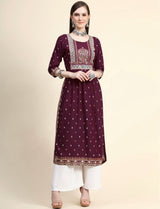 Purple Nyra Cut kurti Woman