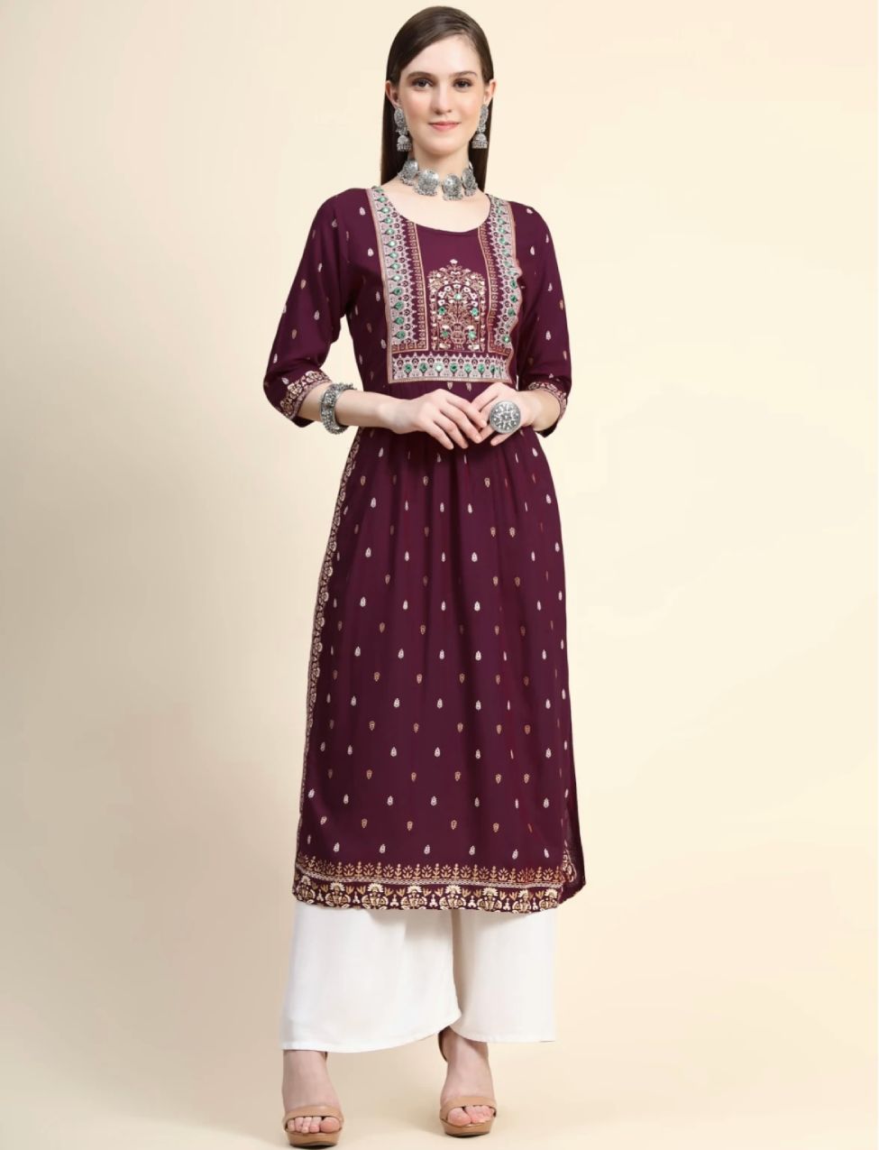 Purple Nyra Cut kurti Woman