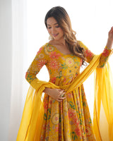 Yellow Floral Palazzo Suit